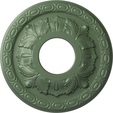 Ekena Millwork Leaf Ceiling Medallion (Fits Canopies up to 4 3/4"), 11 3/8"OD x 3 5/8"ID x 1 1/8"P, Athenian Green CM11LFAGF